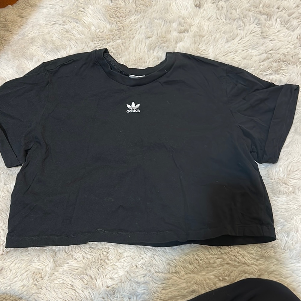 Adidas Black crop top